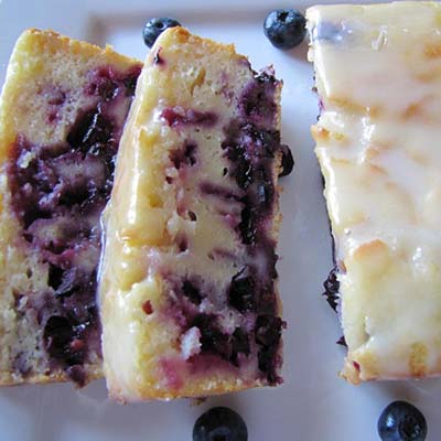 Lemon Blueberry Yogurt Cake with Vanilla Glaze