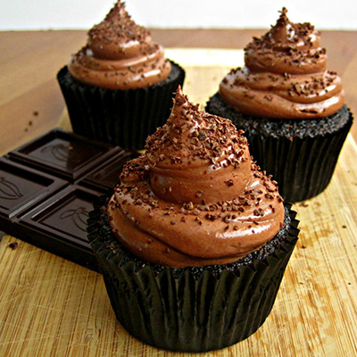 ‘Triple Threat’ Ganache-Filled Chocolate Cupcakes