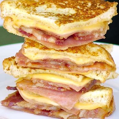 Bacon Monte Cristo Finger Sandwiches
