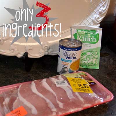 Ranch Pork Chops in the Crock-Pot (pork chops, ranch packet, cream of chicken soup, 1 can water) ~ Cook on low for 4 to 6 hours. Amazing!