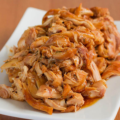 Slow Cooker Brown Sugar Glazed Pulled Chicken