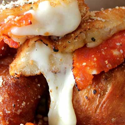 Fried Pizza Poppers with Marinara
