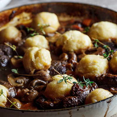 Beef Stew with Parmesan Dumplings