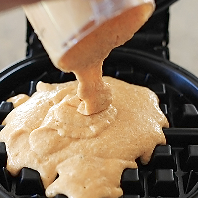 Pumpkin Waffles - crispy on the outside and tender and fluffy on the inside!