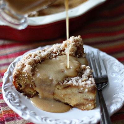 Cinnamon Bread Pudding with Rum Sauce