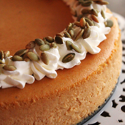 Pumpkin Cheesecake with an Oatmeal Cookie Crust