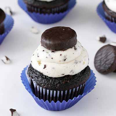Dark Chocolate Peppermint Patty Cupcakes
