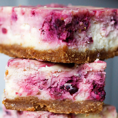 Meyer Lemon Blackberry Cheesecake Bars