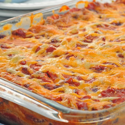 Mexican Ground Beef Casserole ~ This is a delicious Mexican Casserole recipe with only 6.5 weight watcher points per LARGE serving! YUM!