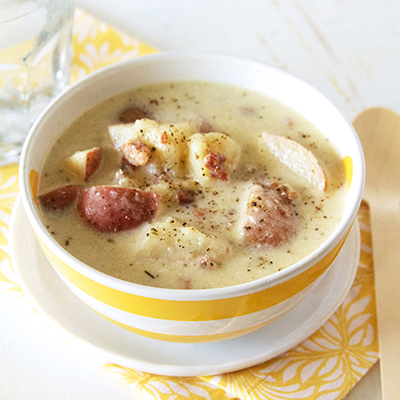 Slow Cooker Potato Soup is quick and easy for cold weather days.