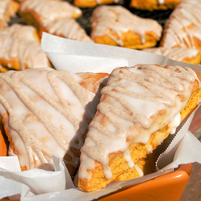 Pumpkin Scones: copycat Starbucks pumpkin scones, better than the real thing! Freeze well too!