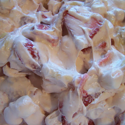 Strawberry Cheesecake Salad. A huge hit and awesome for a potluck!