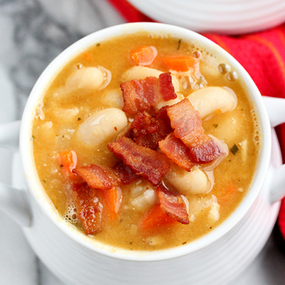 Creamy White Bean and Bacon Soup