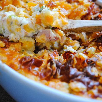 Loaded Mashed Potato Bake - for leftover mashed potatoes or the main event! 