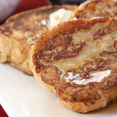 Eggnog French Toast with Gingerbread Syrup