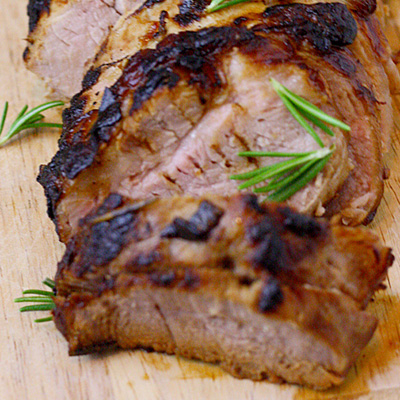 Roasted Pork Tenderloin with White Wine, Garlic and Rosemary
