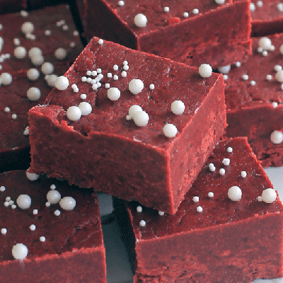 Red Velvet Cake Batter Fudge