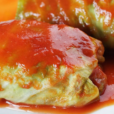 Stuffed Cabbage Rolls ~ Very quick and tasty. I wouldn't change a thing. I served these with bert's "new potatoes roasted with garlic and olive oil", and asparagus.