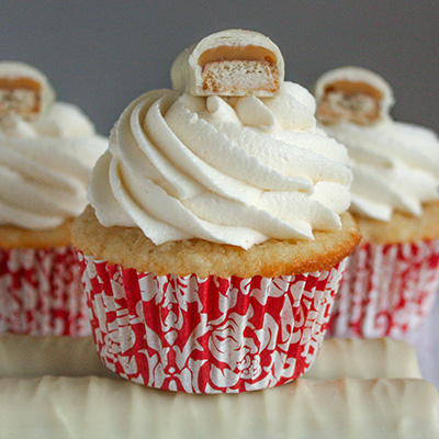 White Chocolate Twix Cupcakes