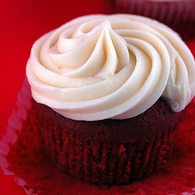 Red Velvet Cupcakes with White Russian Cream Cheese Frosting