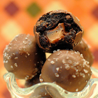 Salted Caramel Brownie Bites