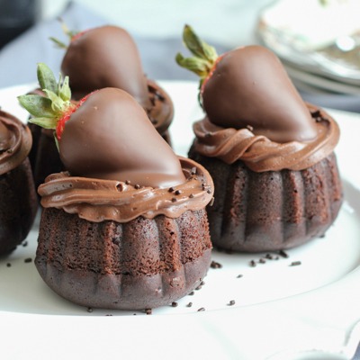 Triple Chocolate Mini Bundt Cakes for a Ghirardelli Valentine’s Day