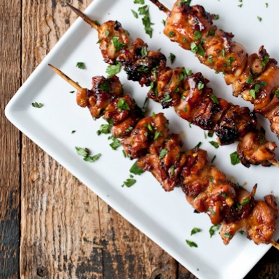 Honey Porter Glazed Chicken Skewers