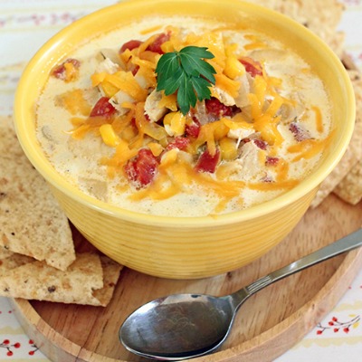 Slow Cooker Chicken Enchilada Soup