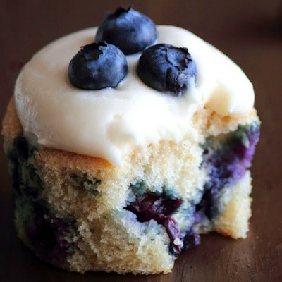 Blueberry Cream Cheese Cupcakes ~ These Cupcakes are a dream. The cupcakes have a bright, exuberant flavor aided by a good dose of vanilla and a smattering of blueberries. The cream cheese frosting, however, elevates these cupcakes from ordinary to extraordinary!